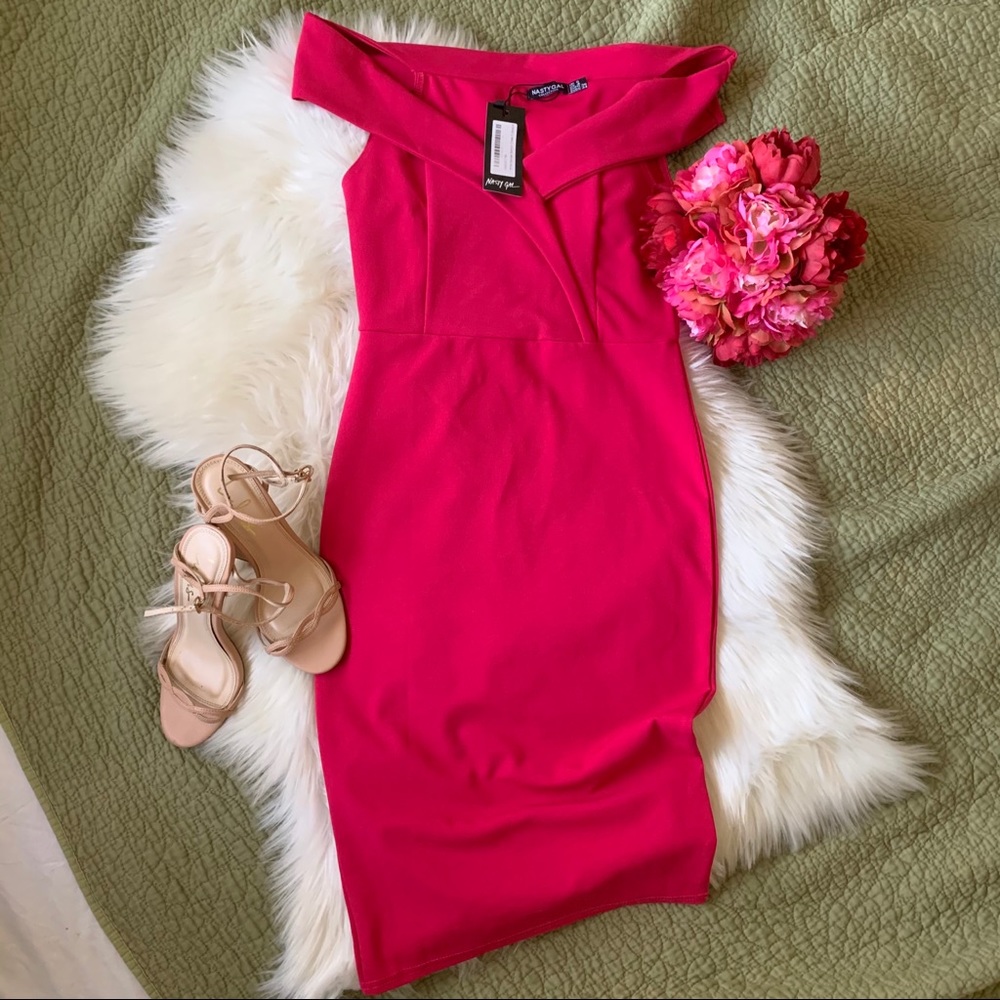 Nasty Gal Off the Shoulder Bodycon Dress